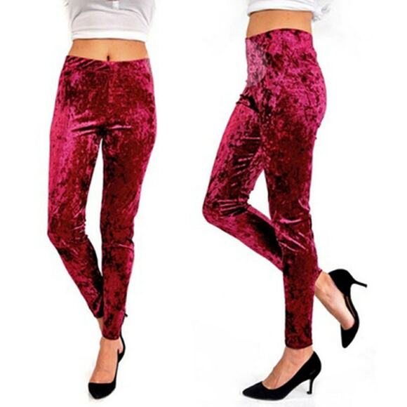 Brandy Blu | High Waist Crushed Velvet Leggings - Picture 1 of 4